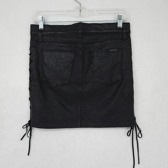 Hudson Lex Lace Up Leather Mini Skirt - Picture 3 of 7